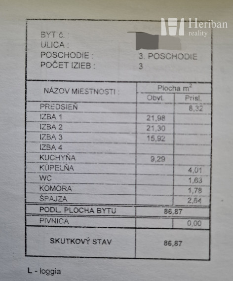 veľký 3-izb.tehlový byt s 2 logiami, 87m2, Poľská ul, KE-Juh