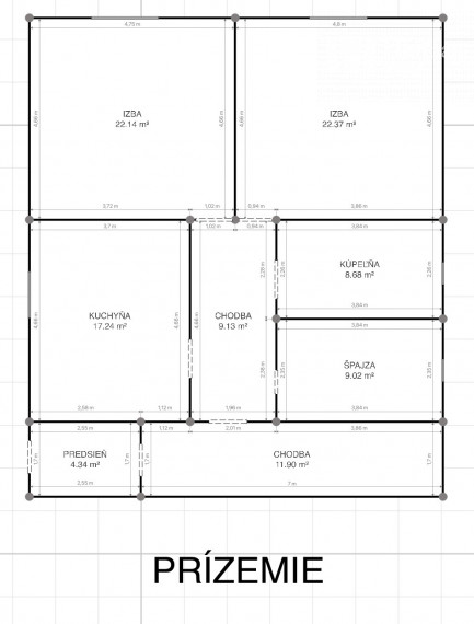 PREDANÉ: Rodinný dom, 9,9á pozemok, Vyšný Klátov, Košice-okolie