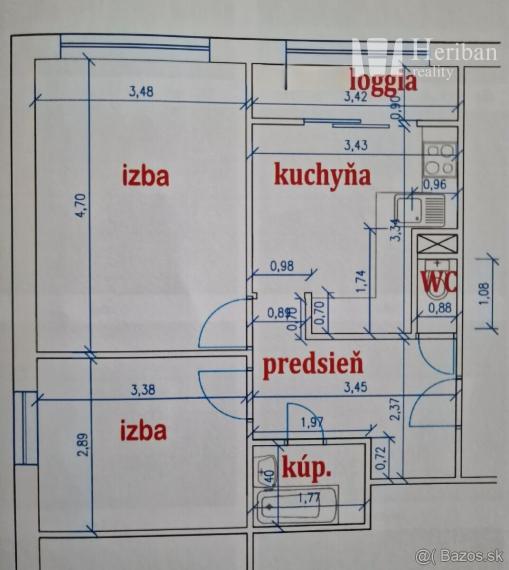 2 izb.byt, 50m2, zariadený, Čiernomorská ul, KE-Nad Jazerom
