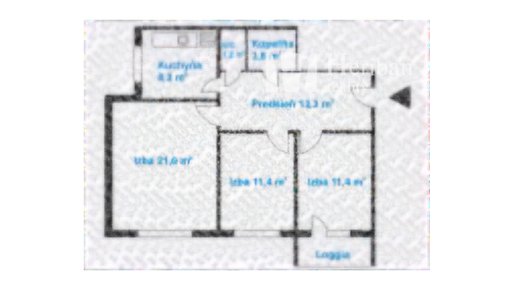 3-izb.byt s logiou, 73,8m2, 6.p/12, Toryská ul, Západ-Terasa