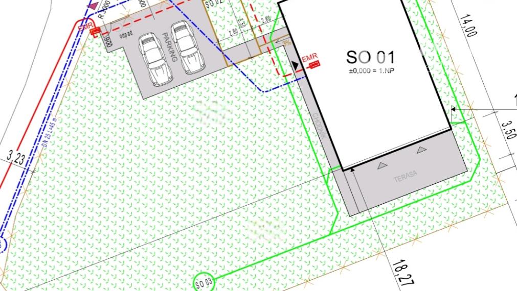 8,3 ár.pozemok so stav.povolením na RD, obec Vyšná Hutka