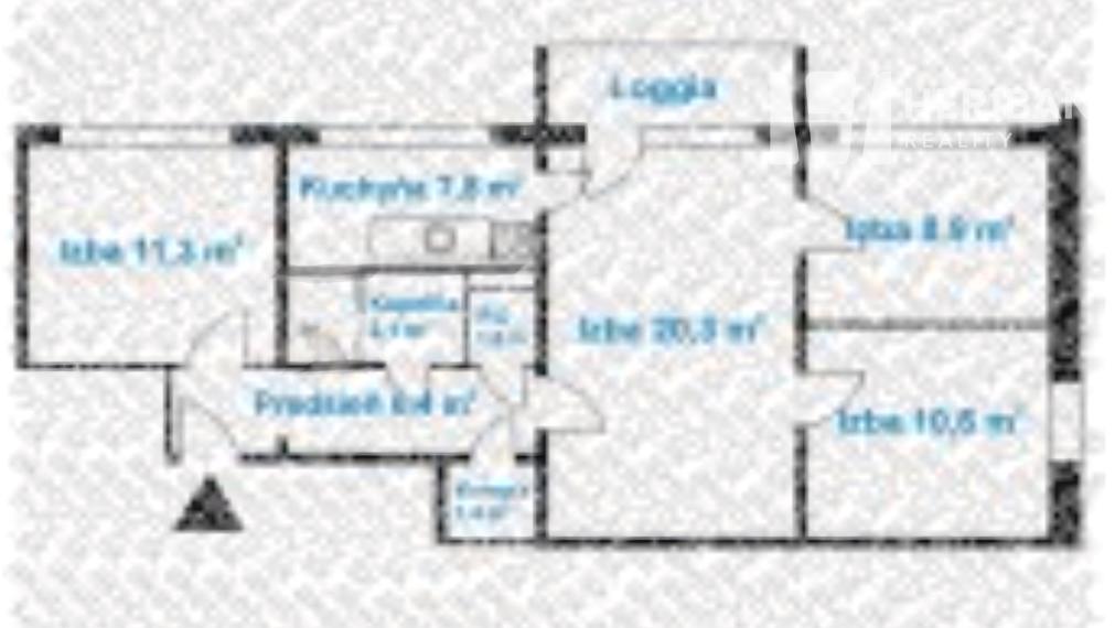 4zb.byt s logiou, 72m2, ul. Výstavby, Západ-Terasa