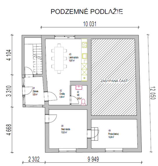 4 izb.rodinný dom s 8,3 ár.pozemkom, obec Vyšná Hutka