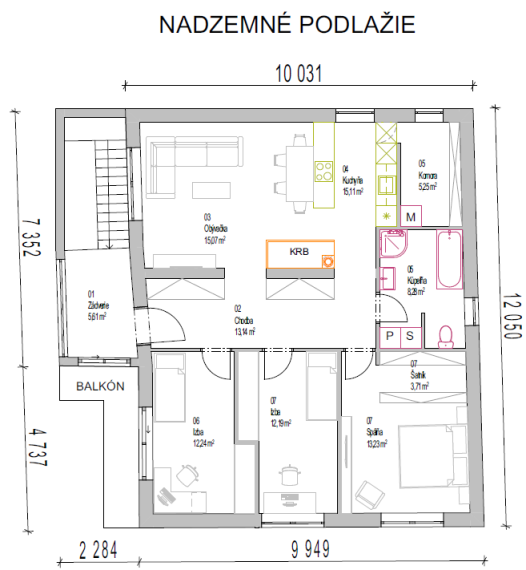 4 izb.rodinný dom s 8,3 ár.pozemkom, obec Vyšná Hutka