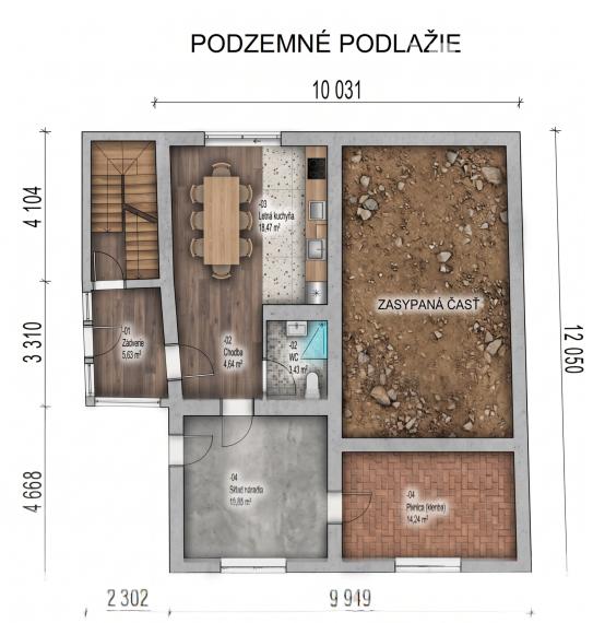 4 izb.rodinný dom s 8,3 ár.pozemkom, obec Vyšná Hutka