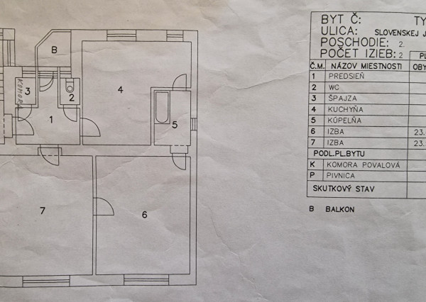 2izb.tehl.byt, 78m2, Slovenskej jednoty, KE-Sever